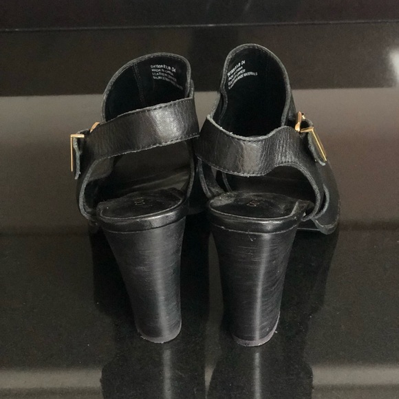 Cole Haan Black Leather Peep Toe Heels 8.5B - Picture 3 of 5